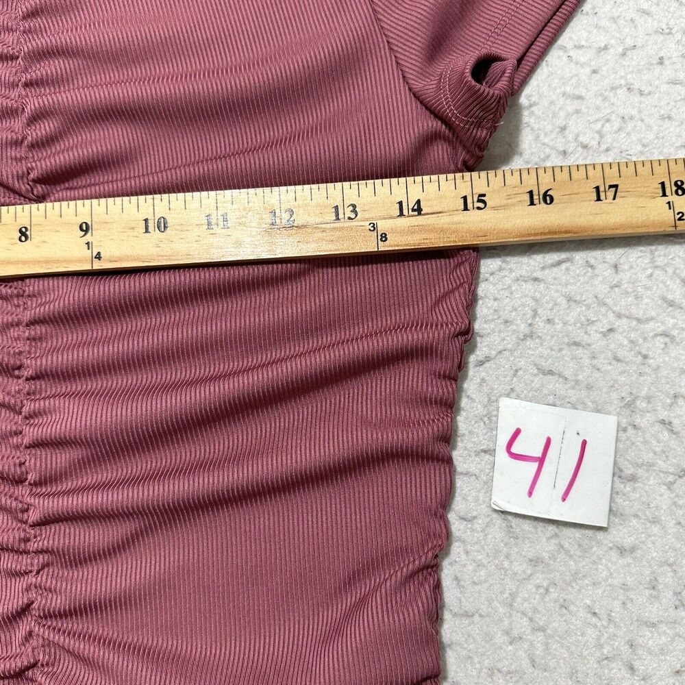 H&M Divided Womens Medium Pullover Purple Short Sleeve Ruched Mini Dress Stretch - Picture 8 of 12